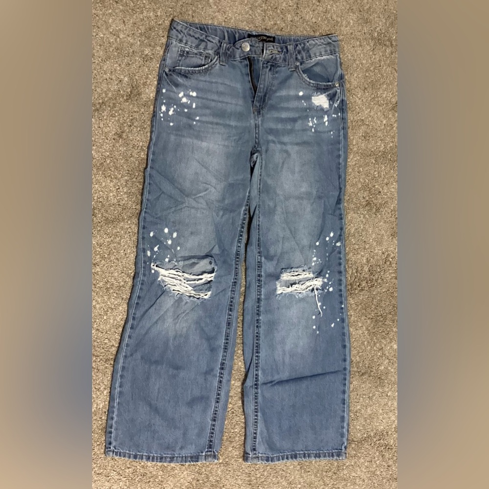 Vanilla Star Blue Distressed Artistic Jeans